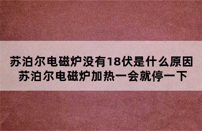 苏泊尔电磁炉没有18伏是什么原因 苏泊尔电磁炉加热一会就停一下